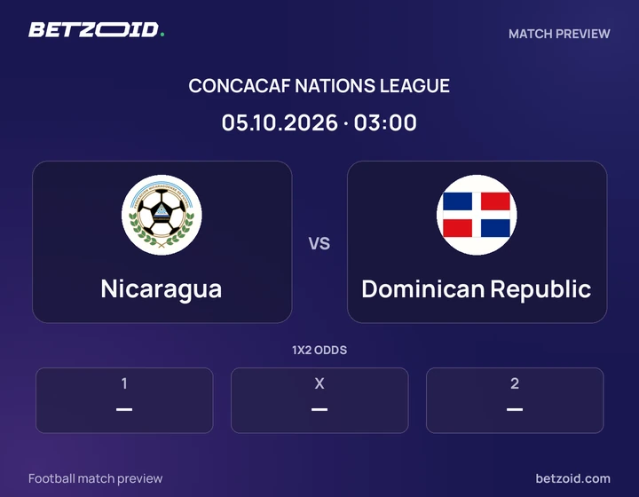 Nicaragua vs Dominican Republic: CONCACAF Nations League match preview with team badges and kick-off details.