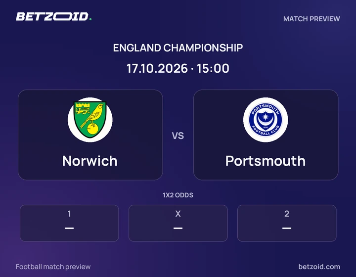 Norwich - Portsmouth Norwich vs Portsmouth: England Championship match preview with team badges and kick-off details.