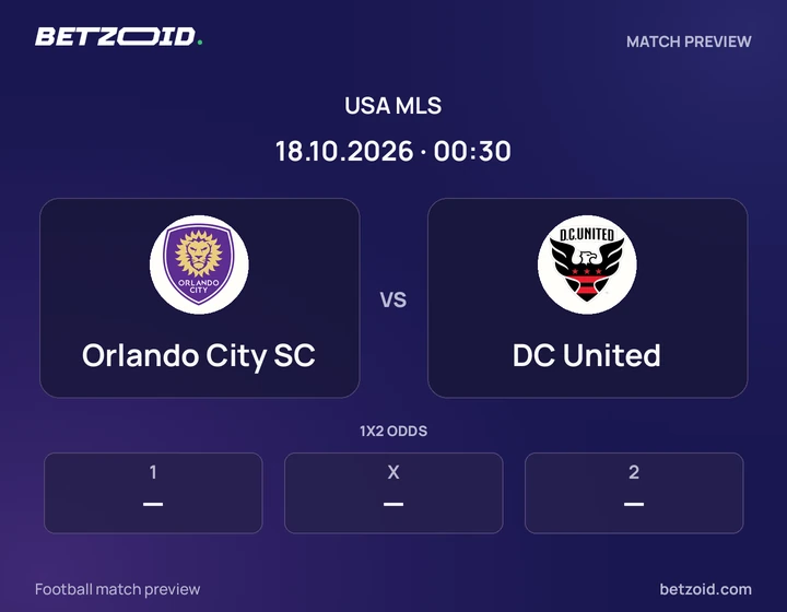 Orlando City SC vs DC United: USA MLS match preview with team badges and kick-off details.