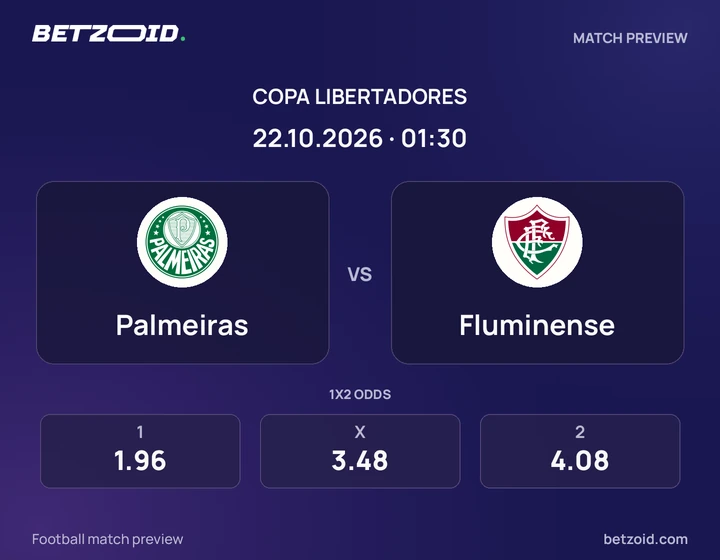 Palmeiras x Fluminense Palmeiras x Fluminense: prévia do jogo de Copa Libertadores, com escudos e informações da partida.