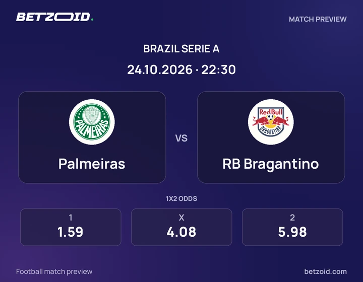 Palmeiras x RB Bragantino Palmeiras x RB Bragantino: prévia do jogo de Brasileirão Série A, com escudos e informações da partida.