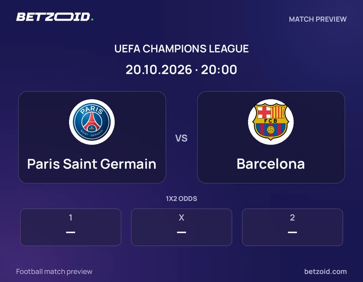 Paris Saint Germain - Barcelona Paris Saint Germain vs Barcelona: UEFA Champions League match preview with team badges and kick-off details.