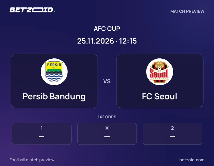 Persib Bandung - FC Seoul Persib Bandung vs FC Seoul: AFC Cup match preview with team badges and kick-off details.