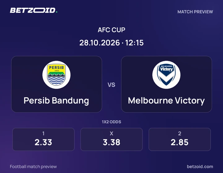 Persib Bandung - Melbourne Victory Persib Bandung vs Melbourne Victory: AFC Cup match preview with team badges and kick-off details.