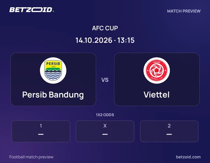 Persib Bandung vs Viettel: AFC Cup match preview with team badges and kick-off details.