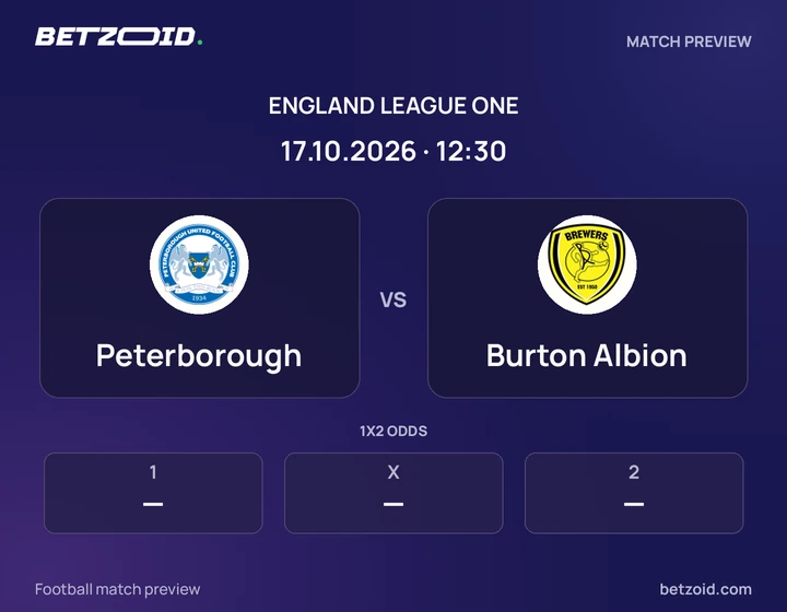 Peterborough - Burton Albion Peterborough vs Burton Albion: England League One match preview with team badges and kick-off details.