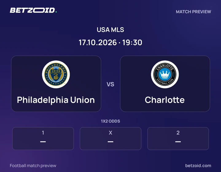 Philadelphia Union - Charlotte Philadelphia Union vs Charlotte: USA MLS match preview with team badges and kick-off details.