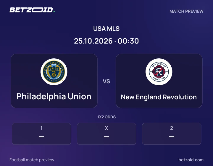 Philadelphia Union - New England Revolution Philadelphia Union vs New England Revolution: USA MLS match preview with team badges and kick-off details.