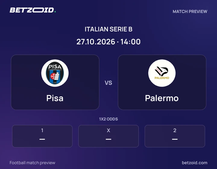 Pisa - Palermo Pisa vs Palermo: Italian Serie B match preview with team badges and kick-off details.
