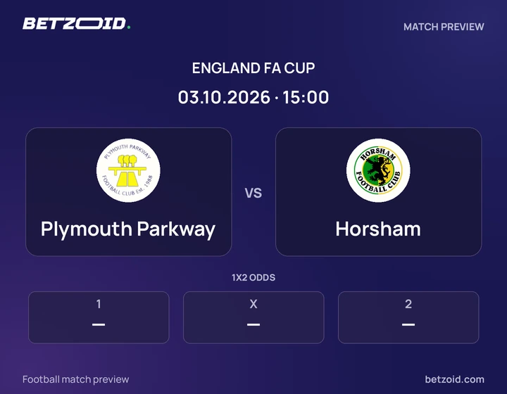 Plymouth Parkway - Horsham Plymouth Parkway vs Horsham: England FA Cup match preview with team badges and kick-off details.