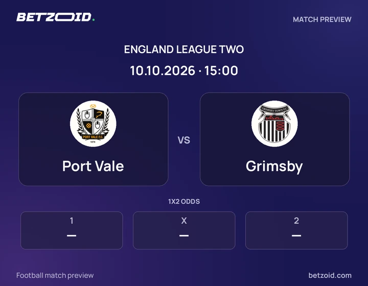Port Vale - Grimsby Port Vale vs Grimsby: England League Two match preview with team badges and kick-off details.