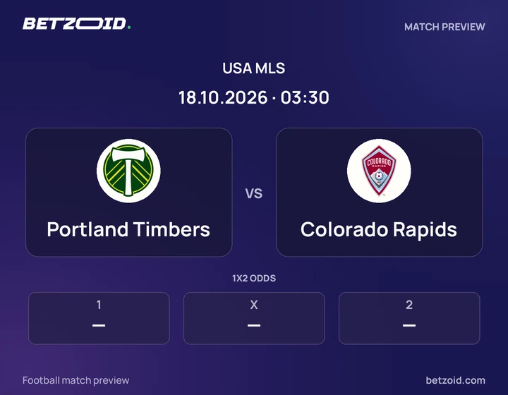 Portland Timbers vs Colorado Rapids: USA MLS match preview with team badges and kick-off details.