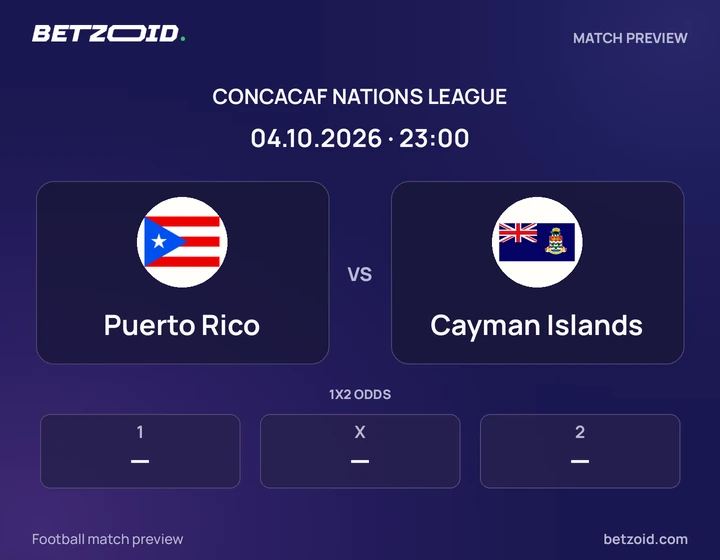Puerto Rico vs Cayman Islands: CONCACAF Nations League match preview with team badges and kick-off details.
