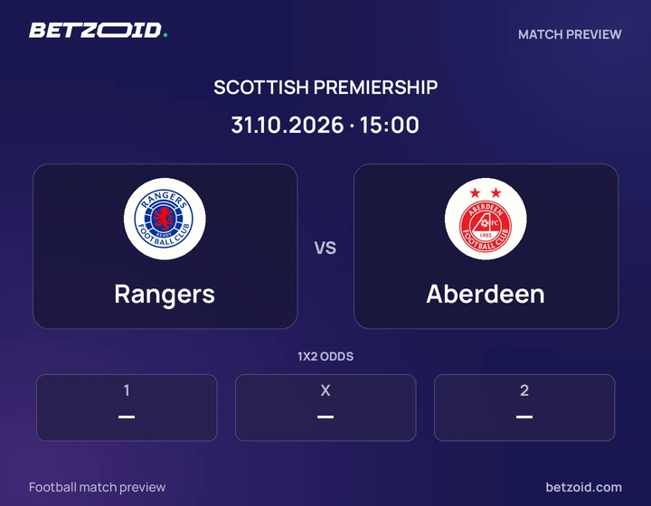 Rangers - Aberdeen Rangers vs Aberdeen: Scottish Premiership match preview with team badges and kick-off details.