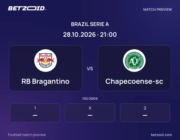 RB Bragantino - Chapecoense-sc RB Bragantino vs Chapecoense-sc: Brazil Serie A match preview with team badges and kick-off details.