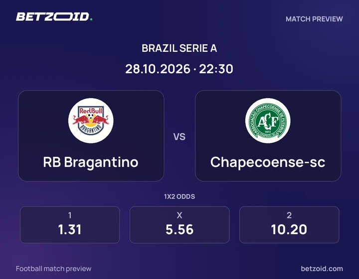 RB Bragantino x Chapecoense-sc RB Bragantino x Chapecoense-sc: prévia do jogo de Brasileirão Série A, com escudos e informações da partida.