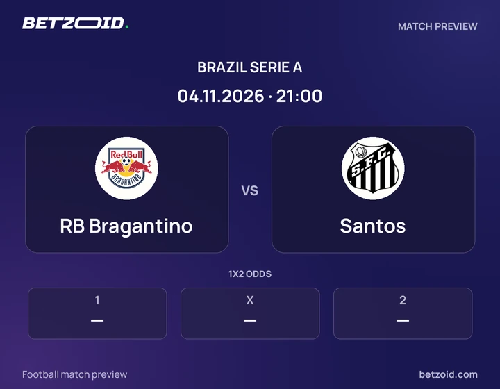 RB Bragantino - Santos RB Bragantino vs Santos: Brazil Serie A match preview with team badges and kick-off details.