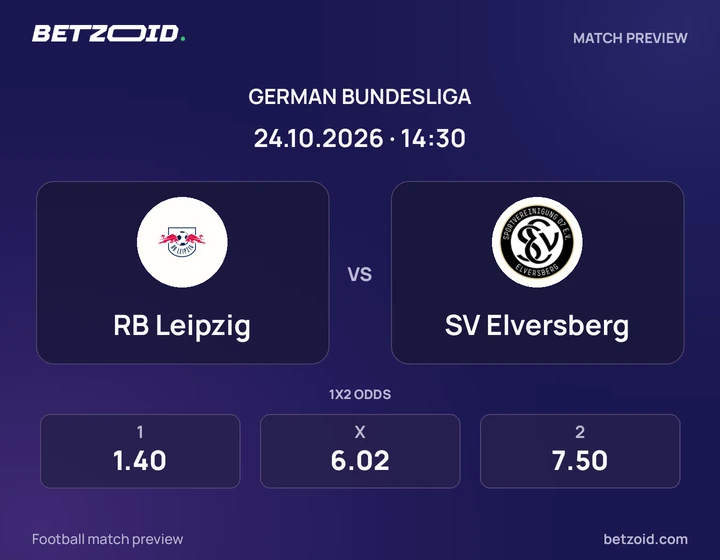 RB Leipzig – SV Elversberg RB Leipzig – SV Elversberg: Spielvorschau zum Wettbewerb Bundesliga mit Teamlogos und Anstoßzeit.