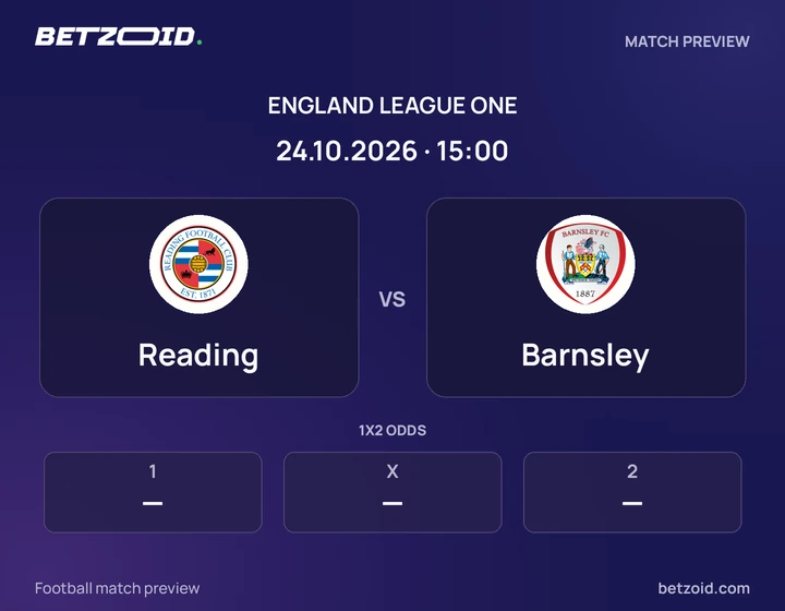 Reading - Barnsley Reading vs Barnsley: England League One match preview with team badges and kick-off details.