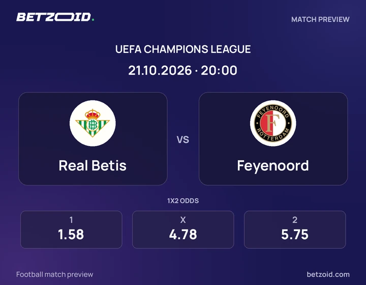 Real Betis vs. Feyenoord Real Betis vs. Feyenoord: imagen del partido de Champions League.