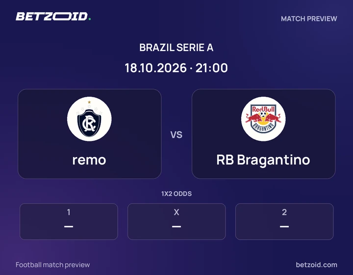 remo - RB Bragantino remo vs RB Bragantino: Brazil Serie A match preview with team badges and kick-off details.