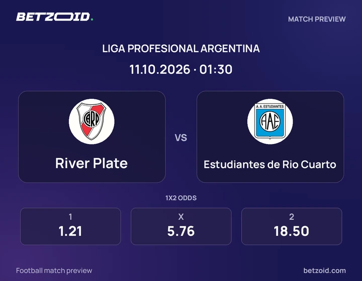River Plate vs. Estudiantes de Rio Cuarto River Plate vs. Estudiantes de Rio Cuarto: imagen del partido de Liga Profesional Argentina.