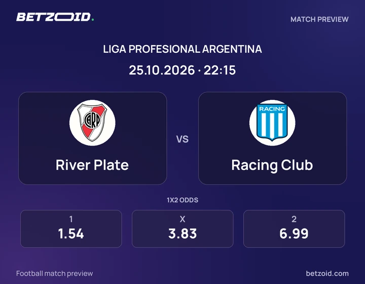 River Plate vs. Racing Club River Plate vs. Racing Club: imagen del partido de Liga Profesional Argentina.