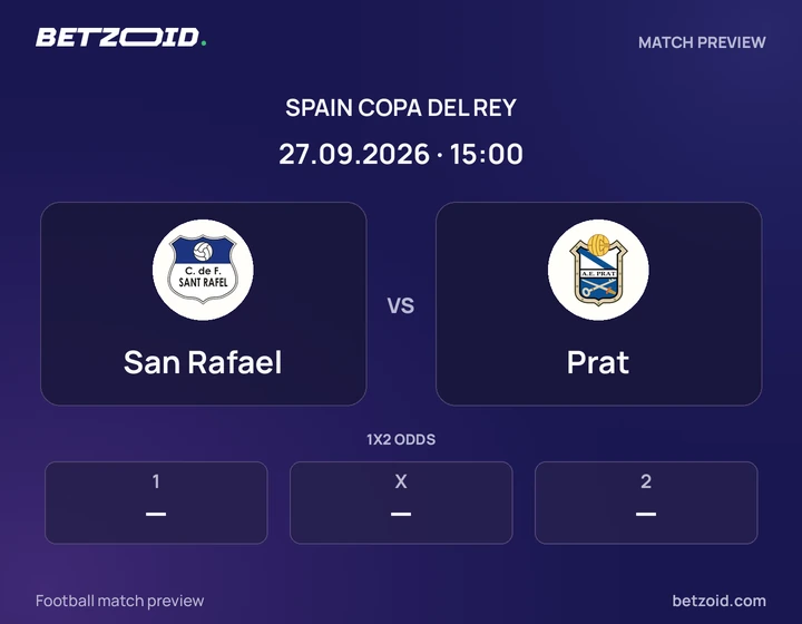 San Rafael vs Prat: Spain Copa del Rey match preview with team badges and kick-off details.