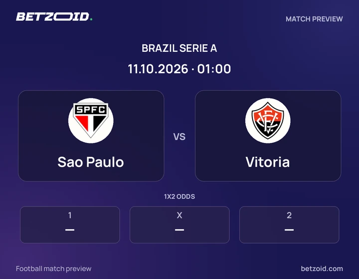Sao Paulo - Vitoria Sao Paulo vs Vitoria: Brazil Serie A match preview with team badges and kick-off details.