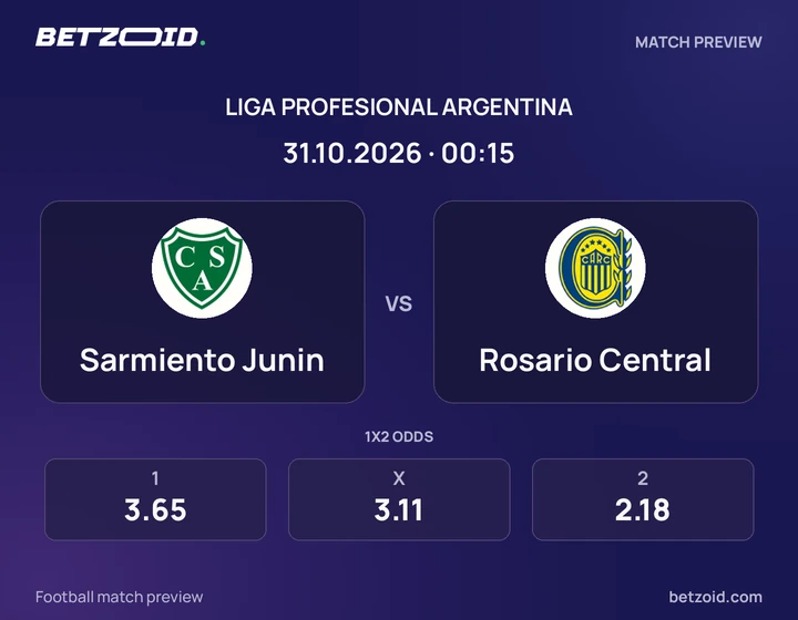 Sarmiento Junin vs. Rosario Central Sarmiento Junin vs. Rosario Central: imagen del partido de Liga Profesional Argentina.