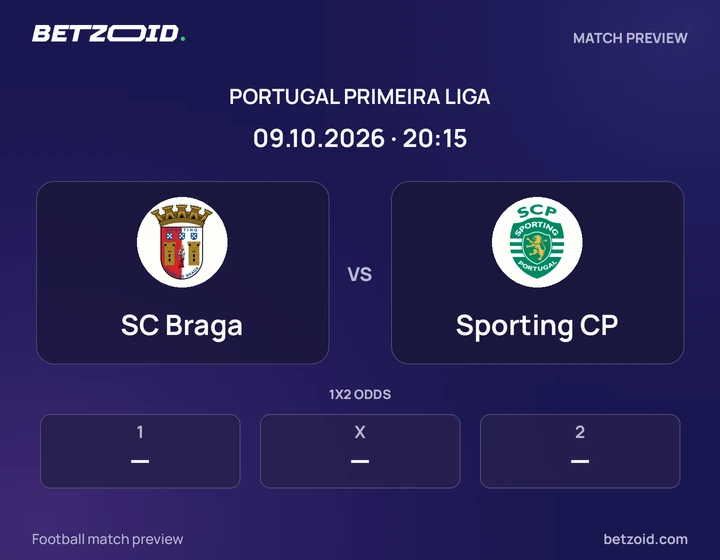SC Braga - Sporting CP SC Braga vs Sporting CP: Portugal Primeira Liga match preview with team badges and kick-off details.