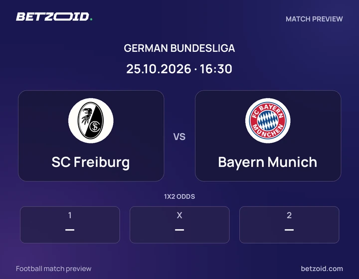 SC Freiburg - Bayern Munich SC Freiburg vs Bayern Munich: German Bundesliga match preview with team badges and kick-off details.