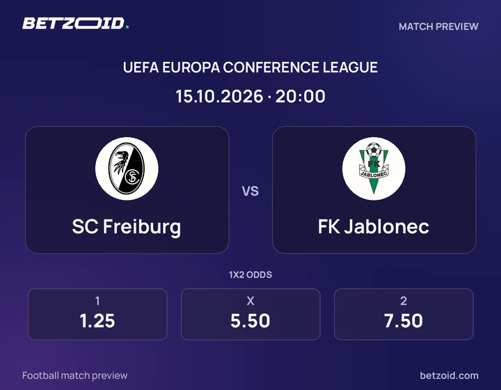 SC Freiburg – FK Jablonec SC Freiburg – FK Jablonec: Spielvorschau zum Wettbewerb Conference League mit Teamlogos und Anstoßzeit.