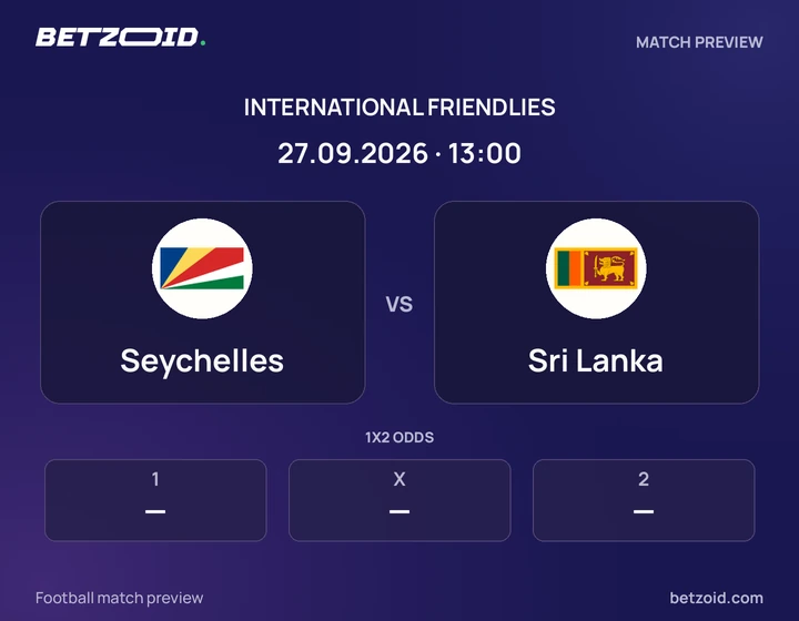 Seychelles vs Sri Lanka: International Friendlies match preview with team badges and kick-off details.