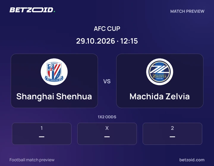 Shanghai Shenhua - Machida Zelvia Shanghai Shenhua vs Machida Zelvia: AFC Cup match preview with team badges and kick-off details.
