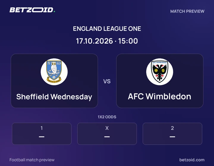 Sheffield Wednesday - AFC Wimbledon Sheffield Wednesday vs AFC Wimbledon: England League One match preview with team badges and kick-off details.