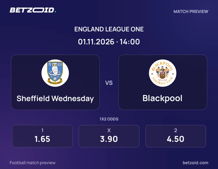 Sheffield Wednesday - Blackpool Sheffield Wednesday vs Blackpool: England League One match preview with team badges and kick-off details.