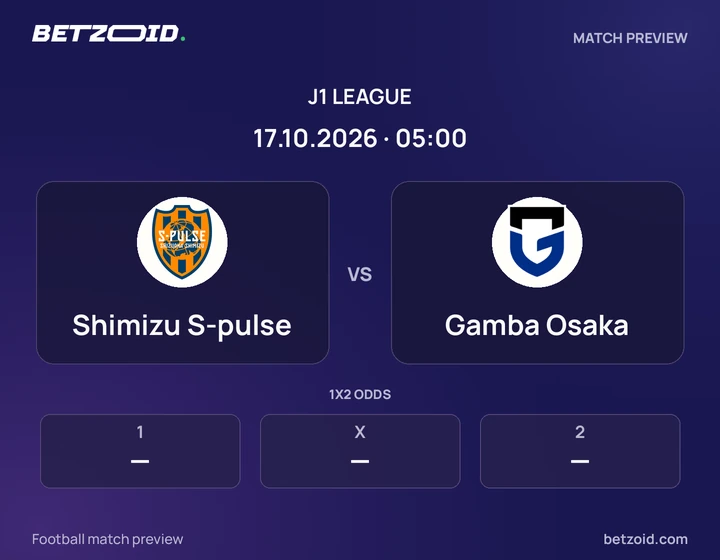 Shimizu S-pulse - Gamba Osaka Shimizu S-pulse vs Gamba Osaka: J1 League match preview with team badges and kick-off details.