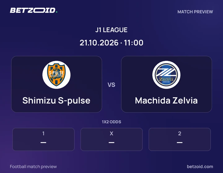 Shimizu S-pulse - Machida Zelvia Shimizu S-pulse vs Machida Zelvia: J1 League match preview with team badges and kick-off details.