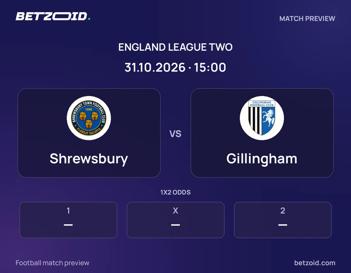 Shrewsbury - Gillingham Shrewsbury vs Gillingham: England League Two match preview with team badges and kick-off details.