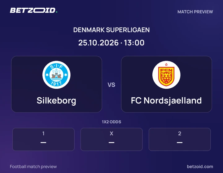 Silkeborg - FC Nordsjaelland Silkeborg vs FC Nordsjaelland: Denmark Superligaen match preview with team badges and kick-off details.
