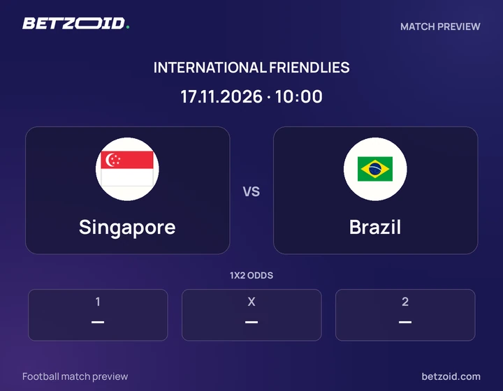 Singapore - Brazil Singapore vs Brazil: International Friendlies match preview with team badges and kick-off details.