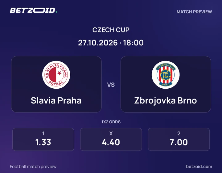 Slavia Praha – Zbrojovka Brno: obrázek k utkání v soutěži Český pohár.