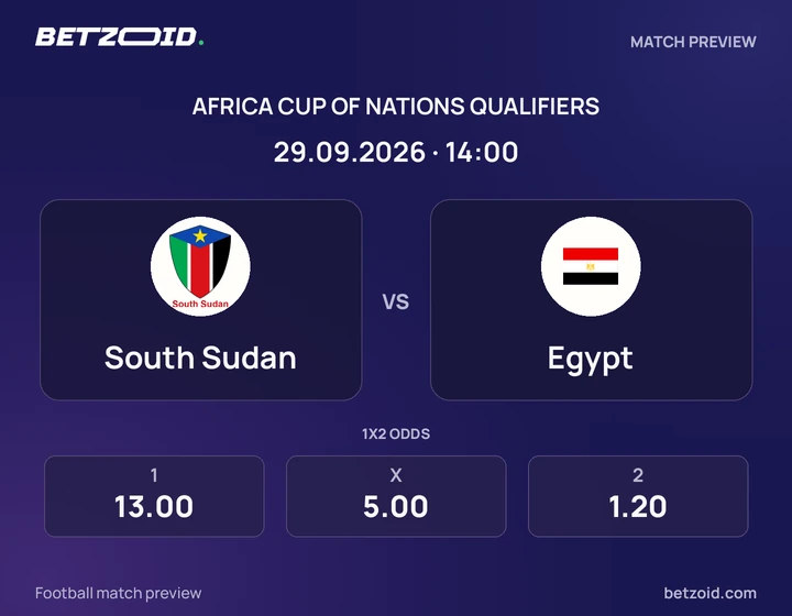 South Sudan - Egypt South Sudan vs Egypt: Africa Cup of Nations Qualifiers match preview with team badges and kick-off details.