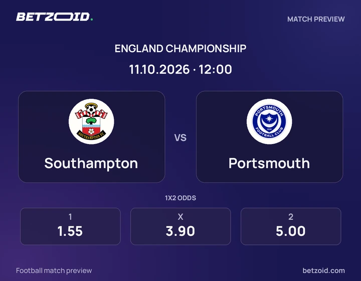 Southampton - Portsmouth Southampton vs Portsmouth: England Championship match preview with team badges and kick-off details.