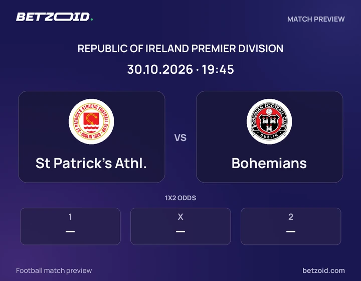 St Patrick's Athl. - Bohemians St Patrick's Athl. vs Bohemians: Republic of Ireland Premier Division match preview with team badges and kick-off details.