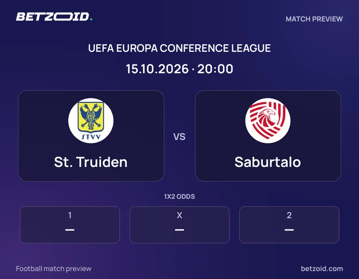St. Truiden - Saburtalo St. Truiden vs Saburtalo: UEFA Europa Conference League match preview with team badges and kick-off details.