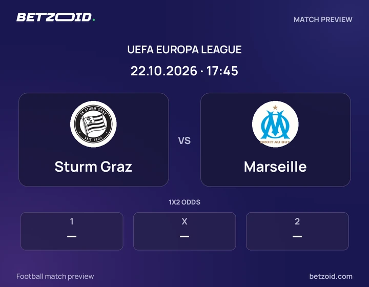 Sturm Graz - Marseille Sturm Graz vs Marseille: UEFA Europa League match preview with team badges and kick-off details.
