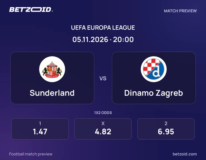 Sunderland - Dinamo Zagreb Sunderland vs Dinamo Zagreb: UEFA Europa League match preview with team badges and kick-off details.