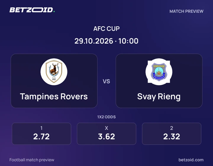 Tampines Rovers - Svay Rieng Tampines Rovers vs Svay Rieng: AFC Cup match preview with team badges and kick-off details.